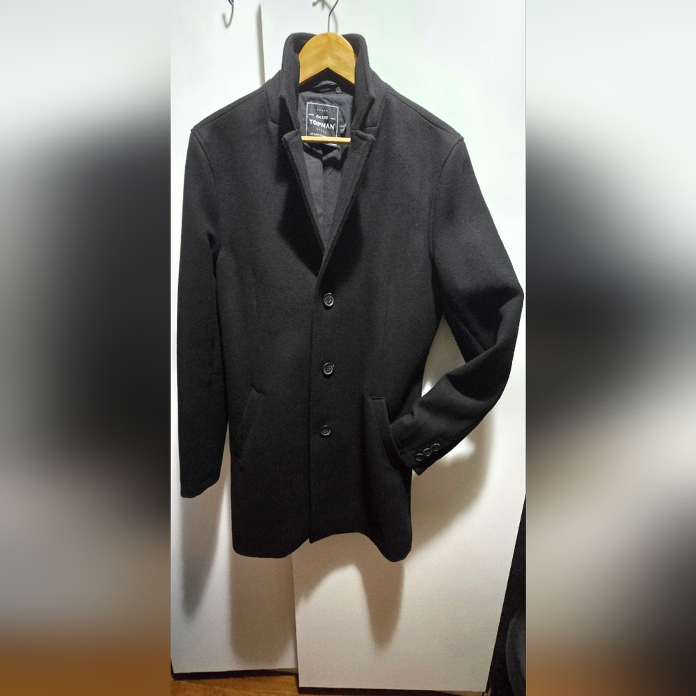 Topman Classic Black Trench Coat